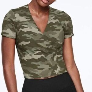 Victoria Secret PINK Camouflage V-Neck Crop Top